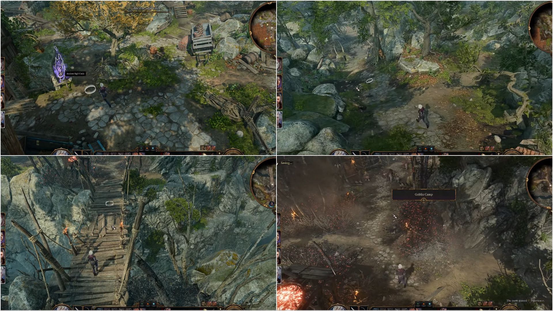 Exploring the Goblin Camp in Baldur's Gate 3 (Image via Larian Studios)